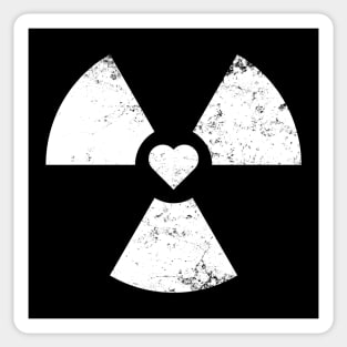 Radioactive Sign Radiation Symbol Nuclear Hazard Heart Sticker